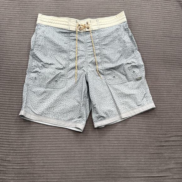 Howler Brothers Shorts Mens 32 Gray Geometric Boardshort Swim Trunks Hybrid - Picture 1 of 8